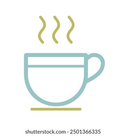 Taza de té de café con el ícono del Vector de vapor. Aparato de cocina. Símbolo del gráfico para cocinar el diseño del Sitio web, logotipo, App, UI