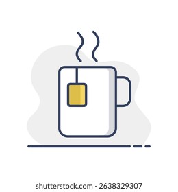 Cup of coffee tea with steam vector icon. Kitchen appliance. Graph symbol for cooking web site design, logo, app, UI