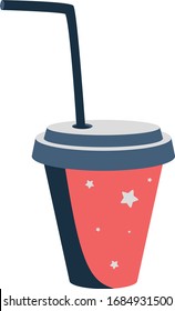 Cup for coffee or tea with a straw