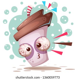 Cup of coffee and tea. Vector eps 10