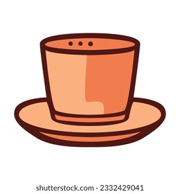 Cup of coffee or tea vector icon design. Colorful flat icon.