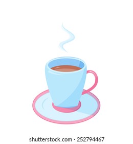 cup of coffee, tea vector illustration