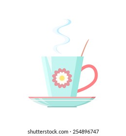 cup of coffee, tea vector illustration