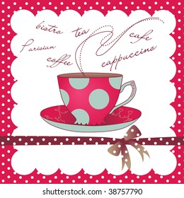 Cup of coffee or tea. Vector illustration.
