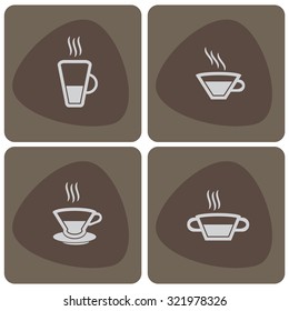 Cup coffee tea vector white