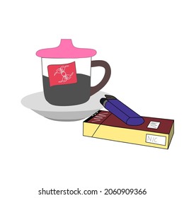 una taza de café al 50% y un paquete de cigarrillos son suficientes para relajarse un rato por la tarde.