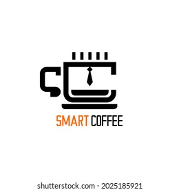 cup of coffee and tie icon illustration vector