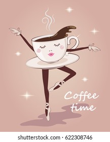 A cup of coffee. Coffee time.Vector illustration.
