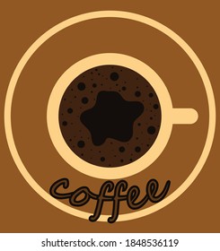 cup with coffee top view