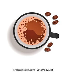 Taza de café vista superior