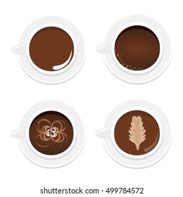 Cup of coffee. Top view