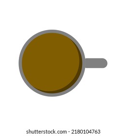Cup of Coffee, top view, realistic vector