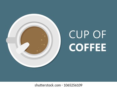 Cup of coffee. Top view. Vector.