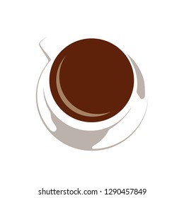 cup of coffee, top view, vector