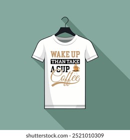 xícara de café tipografia t camisa design