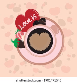 Kaffeebecher für den Valentinstag