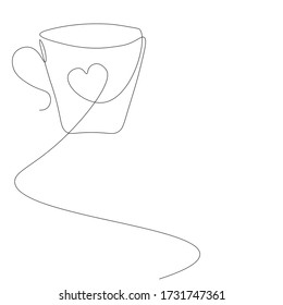 Cup of coffee, valentines day background vector illustration