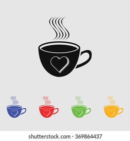 Cup of coffee  - Valentine's Day vector icon