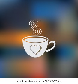 Cup of coffee  - Valentine's Day vector icon