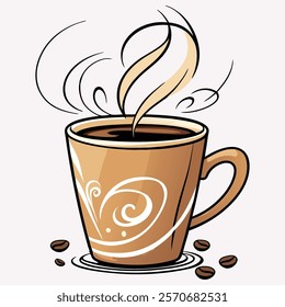 A Cup Coffee Or Vector Art 
