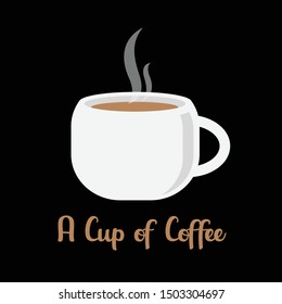 A Cup of Coffee vector art. A coffee with a whit cup.
