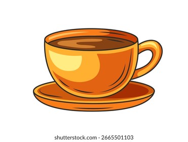 Una taza de café. Arte de Clip de dibujos animados de Vector aislado sobre fondo blanco.