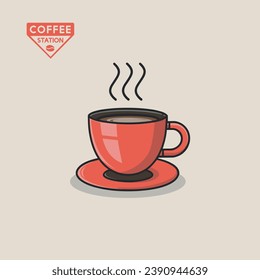 Una plantilla de diseño de vector de taza de café