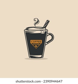 A cup of coffee vector design template