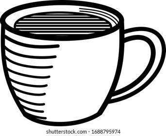 A cup of coffee. Vector doodle drawing