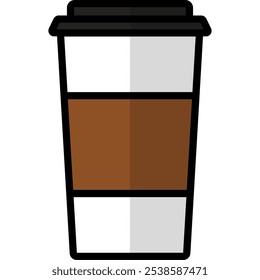 Cup of Coffee. Vector Flat Icon Illustration