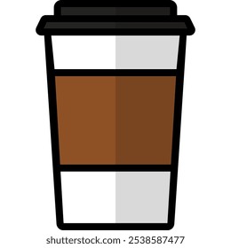Cup of Coffee. Vector Flat Icon Illustration