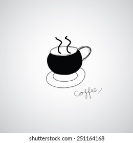 cup and coffee vector hand drawn 