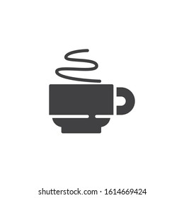 Cup of coffee vector icon. Aroma drink filled flat sign for mobile concept and web design. Hot tea cup glyph icon. Symbol, logo illustration. Vector graphics