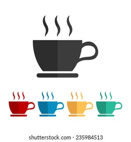 cup of coffee - vector icon, flat design