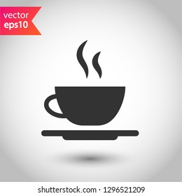 Cup of coffee vector icon. Mug vector icon.  Cup of tea vector sign