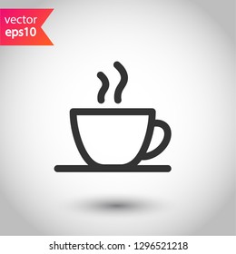 Cup of coffee vector icon. Mug vector icon.  Cup of tea vector sign