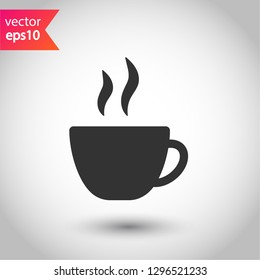 Cup of coffee vector icon. Mug vector icon.  Cup of tea vector sign