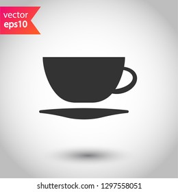 Cup of coffee vector icon. Mug vector icon.  Cup of tea vector sign