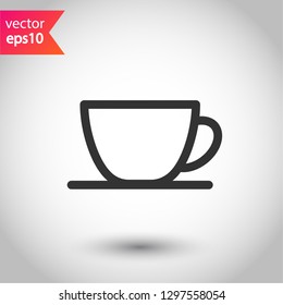 Cup of coffee vector icon. Mug vector icon.  Cup of tea vector sign