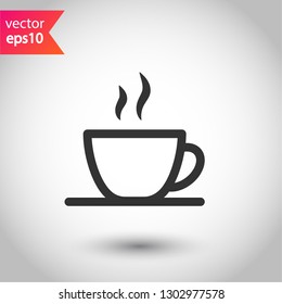 Cup of coffee vector icon. Mug vector icon.  Cup of tea vector sign