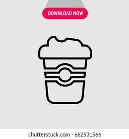 Cup of coffee vector icon, Plastic cup of coffee symbol. Simple, modern flat vector illustration for mobile app, website or desktop app   