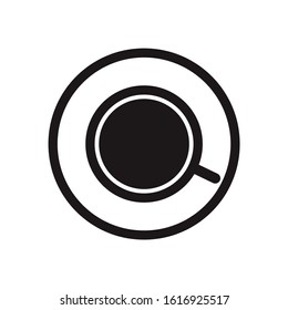 A cup of coffee vector icon from top