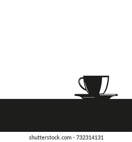 A cup of coffee. Vector icon in two colors. Black and white.