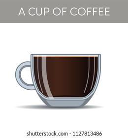 A cup of coffee, vector illustration.