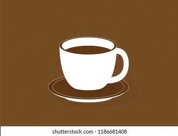 Cup of coffee, vector illustration.