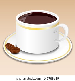 Cup of coffee, vector illustration. 