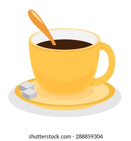 Cup of coffee, vector illustration.