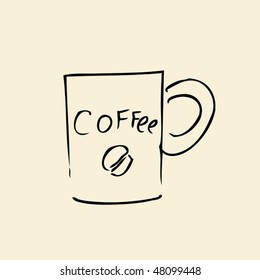  a cup of coffee, vector illustration