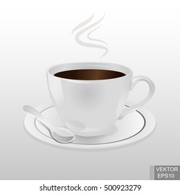 Cup of coffee, vector illustration.