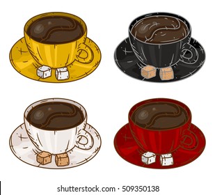 Cup of coffee. Vector illustration.